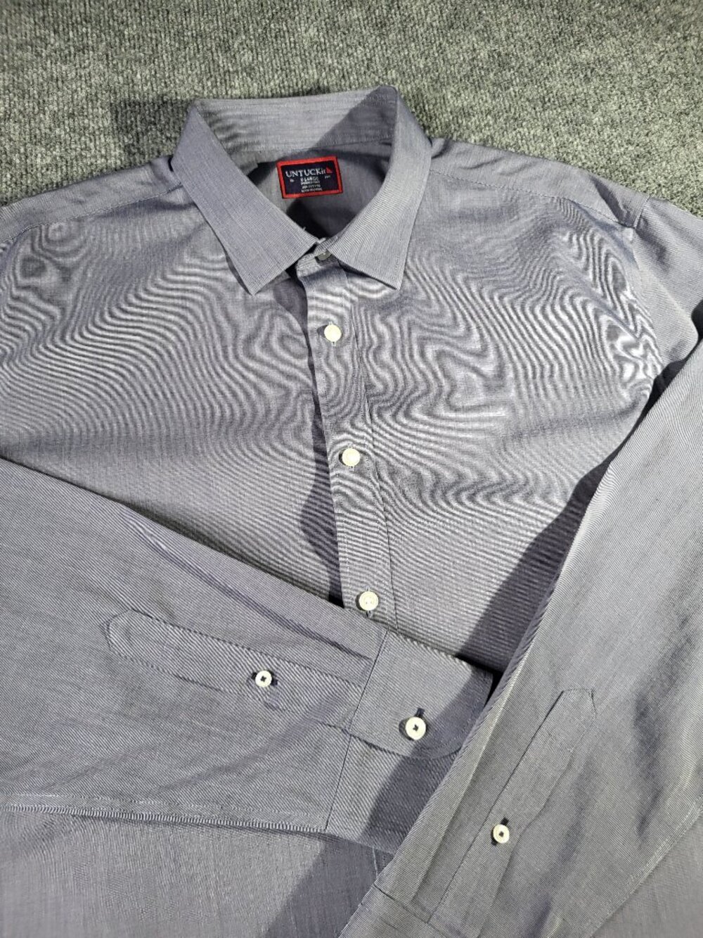 Untuckit Mens Shirt Size XL Gray Button Up Long Sleeve Cotton